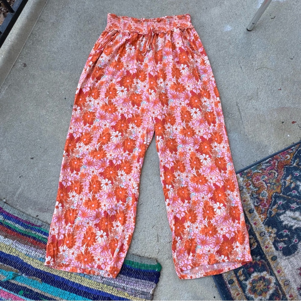 Floral Wide Leg Pants